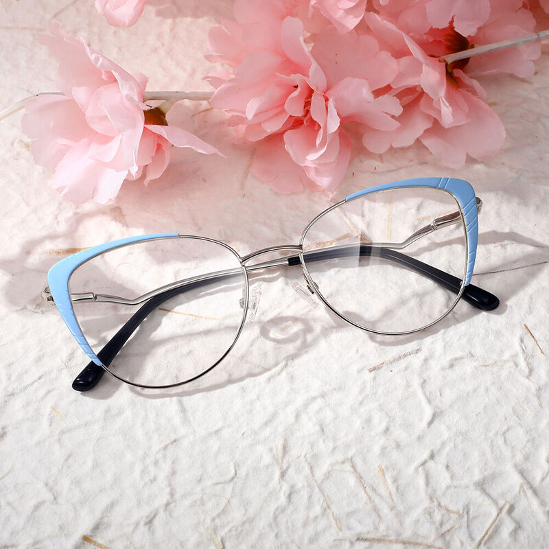 Erica Cat Eye Blue Glasses