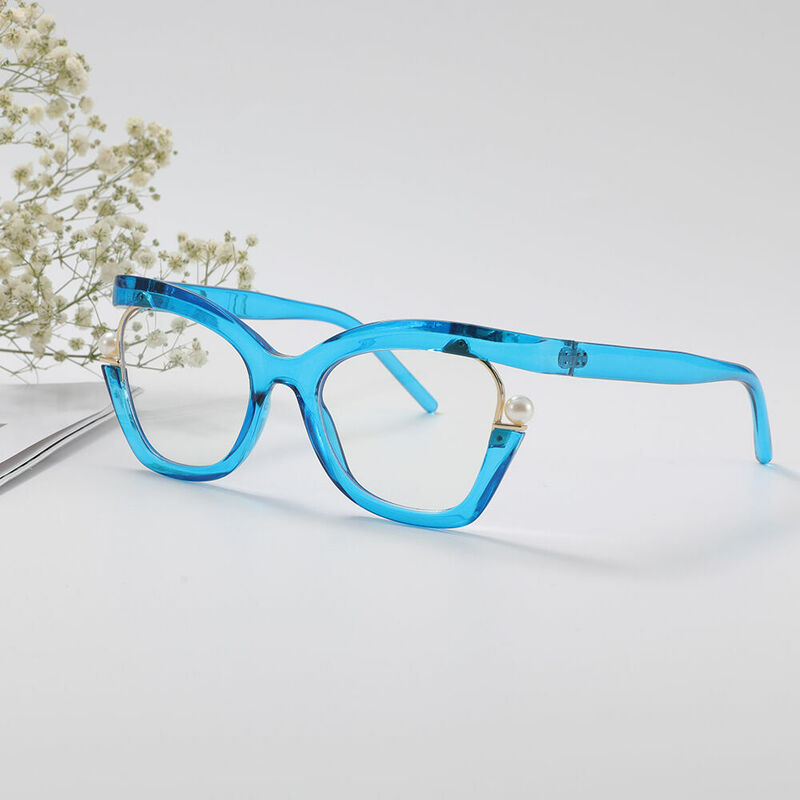 Halona Cat Eye Blue Glasses