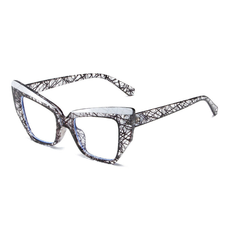 Dunao Cat Eye Black Clear Glasses