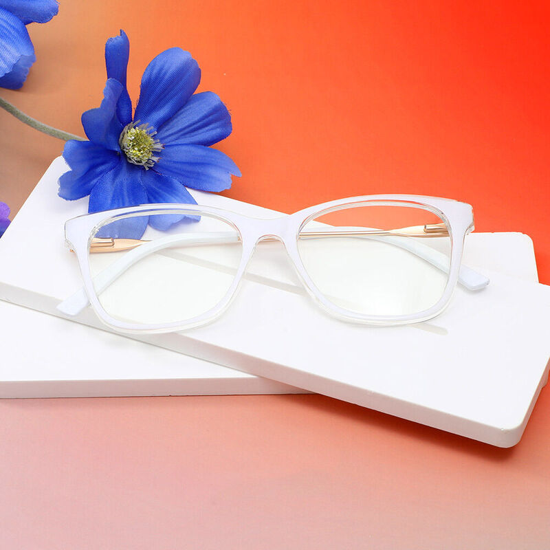 Vinc Square White Glasses