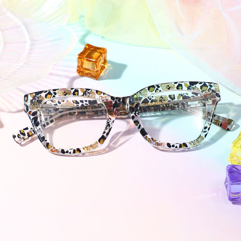 Christ Square Leopard Glasses