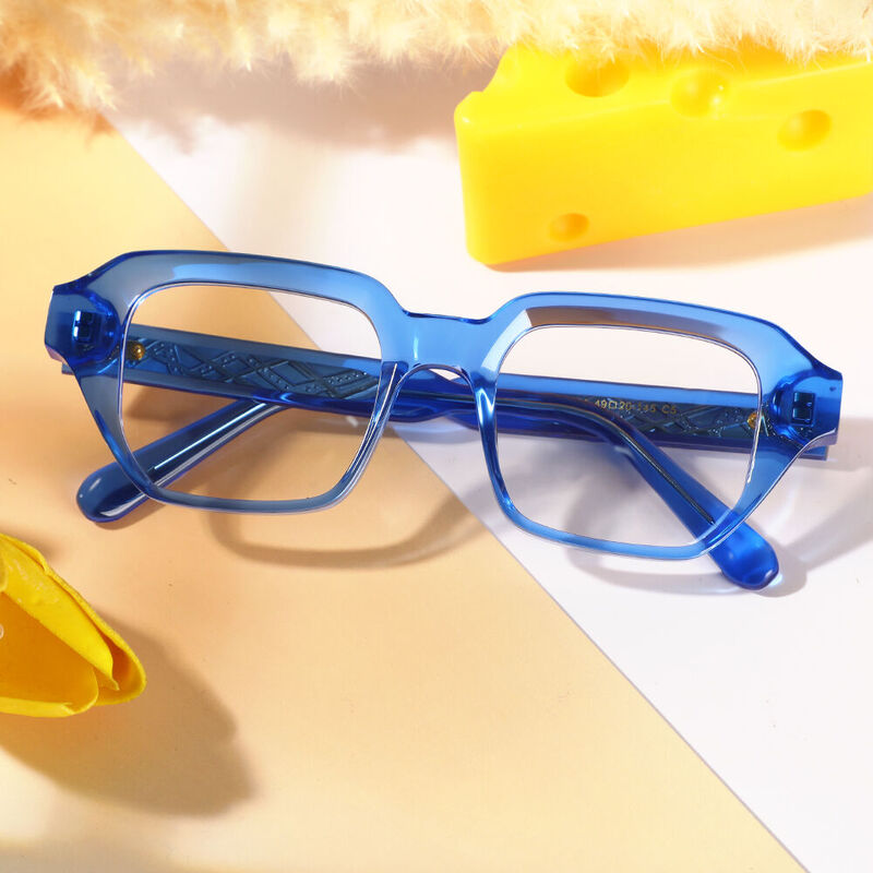 Eudor Square Blue Glasses