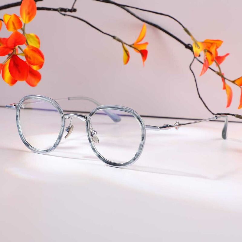 Heloise Round Blue Glasses