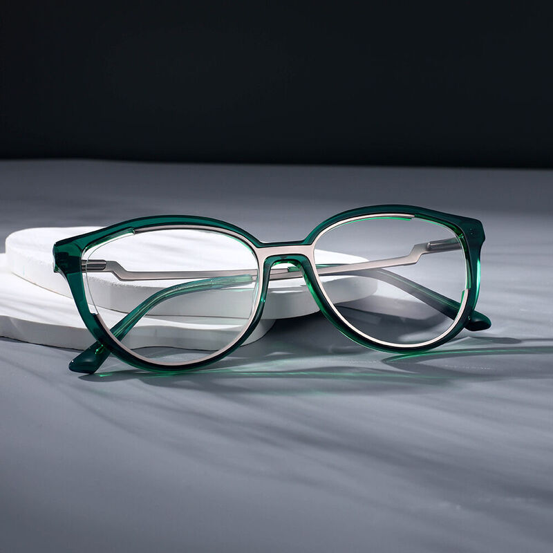 Marina Cat Eye Green Glasses