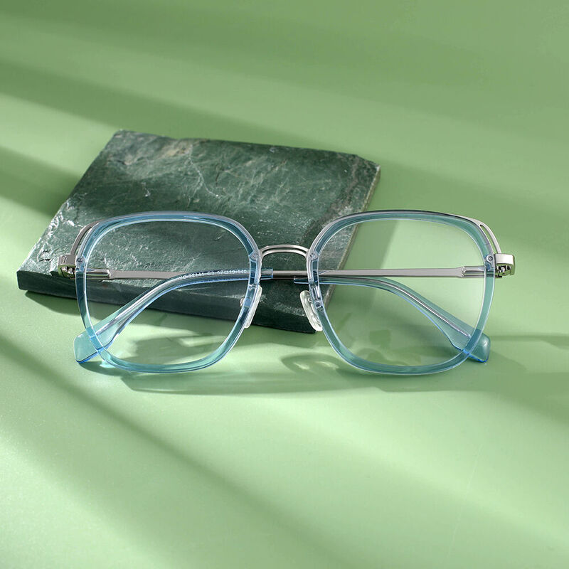 Delphine Square Blue Glasses