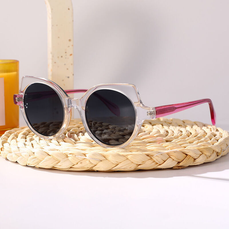 Honnie Cat Eye Transparent/Pink, Sunglasses
