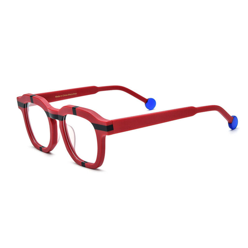 Jasen Square Red Glasses