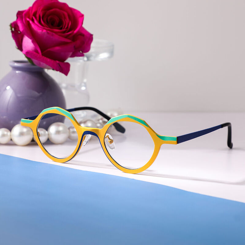 Christe Geometric Yellow Glasses