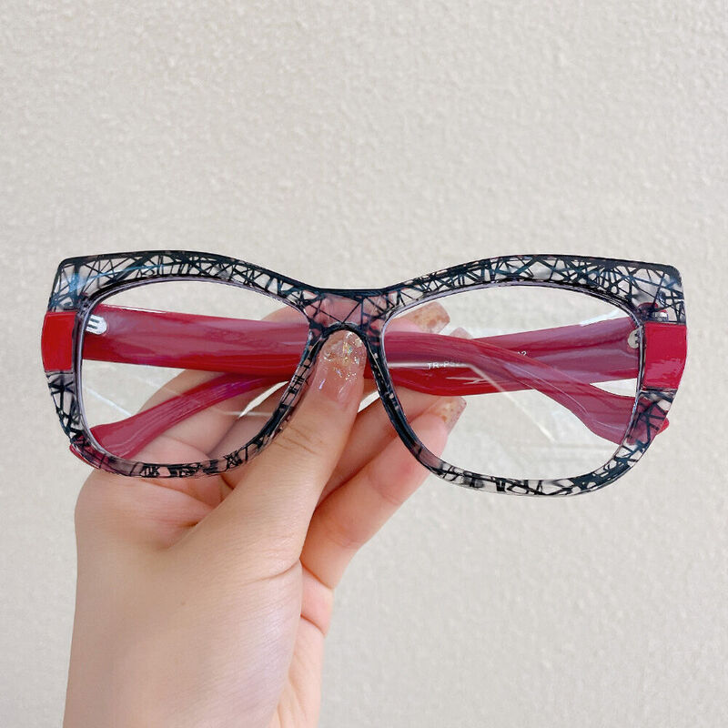 Philey Cat Eye Black Clear Glasses