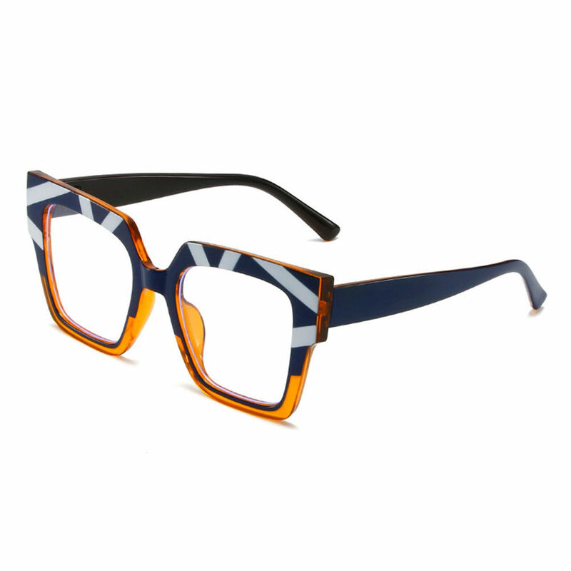 Camia Square Blue Orange Glasses