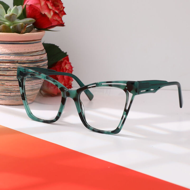 Vanese Cat Eye Green Glasses