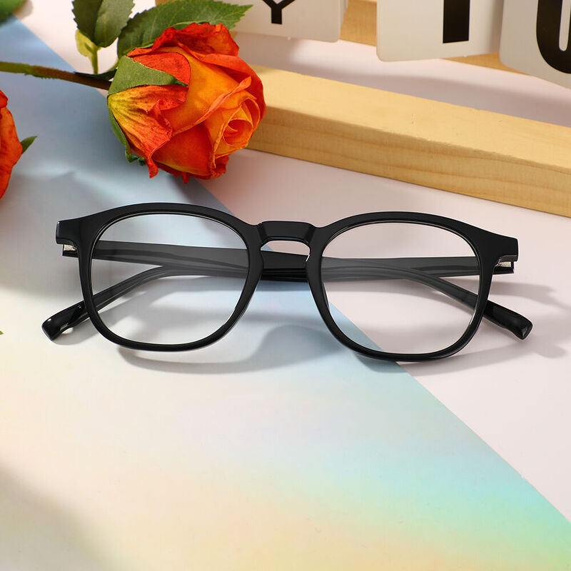 Edmund Square Black Glasses