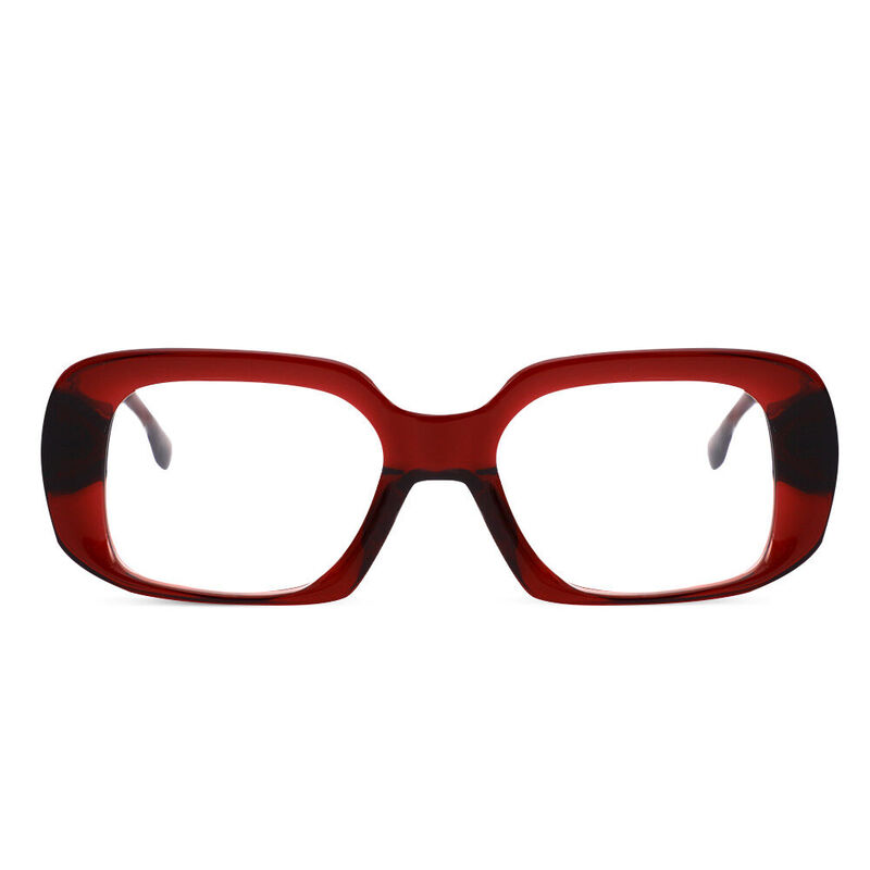 Gerald Rectangle Red Glasses