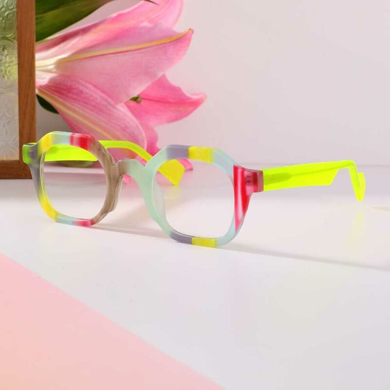 Zebulon Square Yellow Glasses