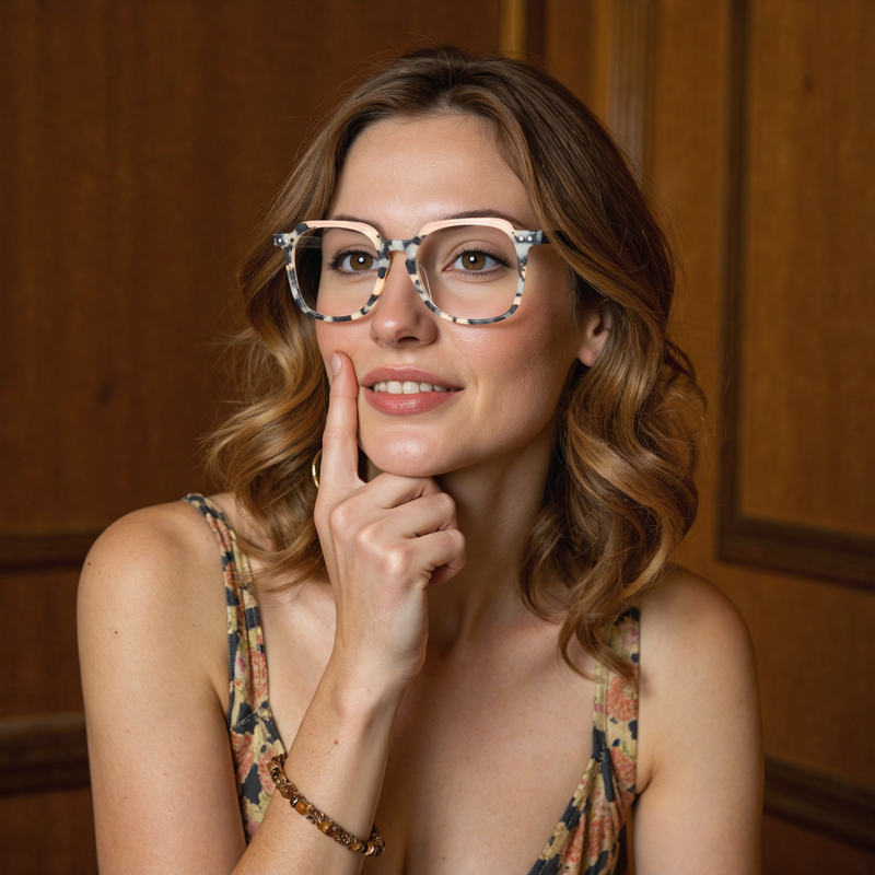 Mendy Square Beige Glasses
