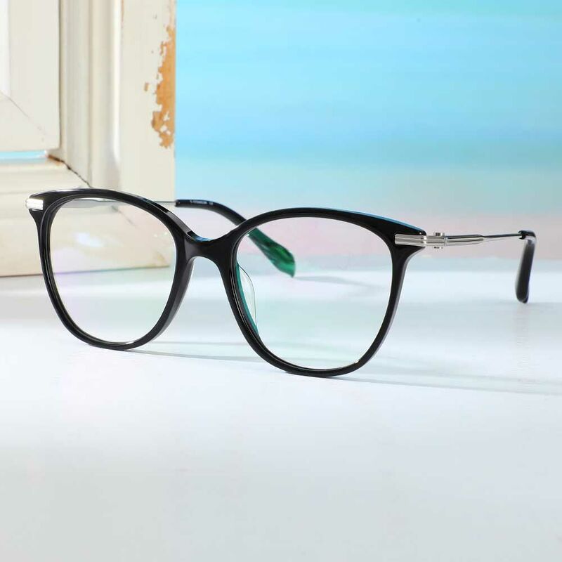 Occhiali da Vista Celeste Quadrato Nero