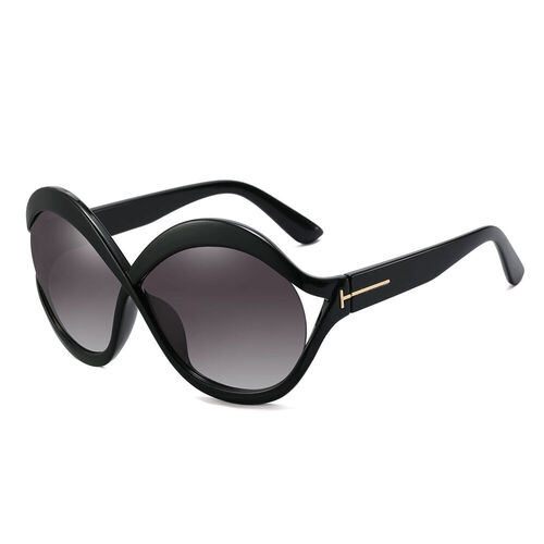 Aurelian Round Black Sunglasses