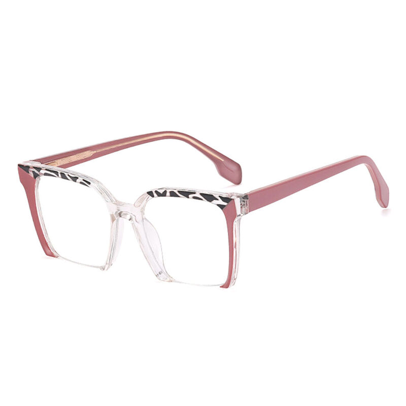 Damyan Square Leopard Pink  Glasses