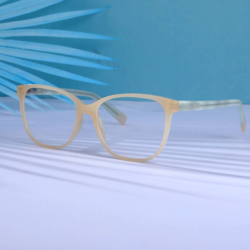 Lush Square Beige Glasses