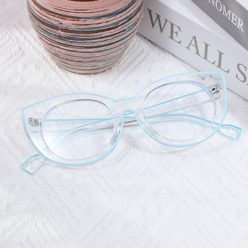 Gloria Cat Eye Blue Glasses