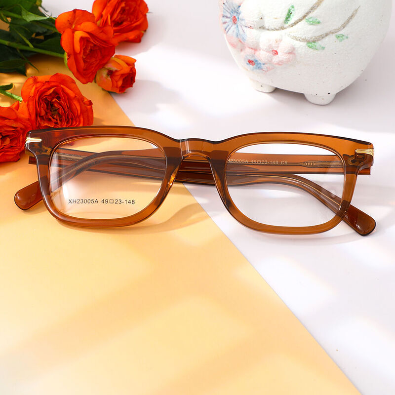 Besseme Rectangle Brown Glasses