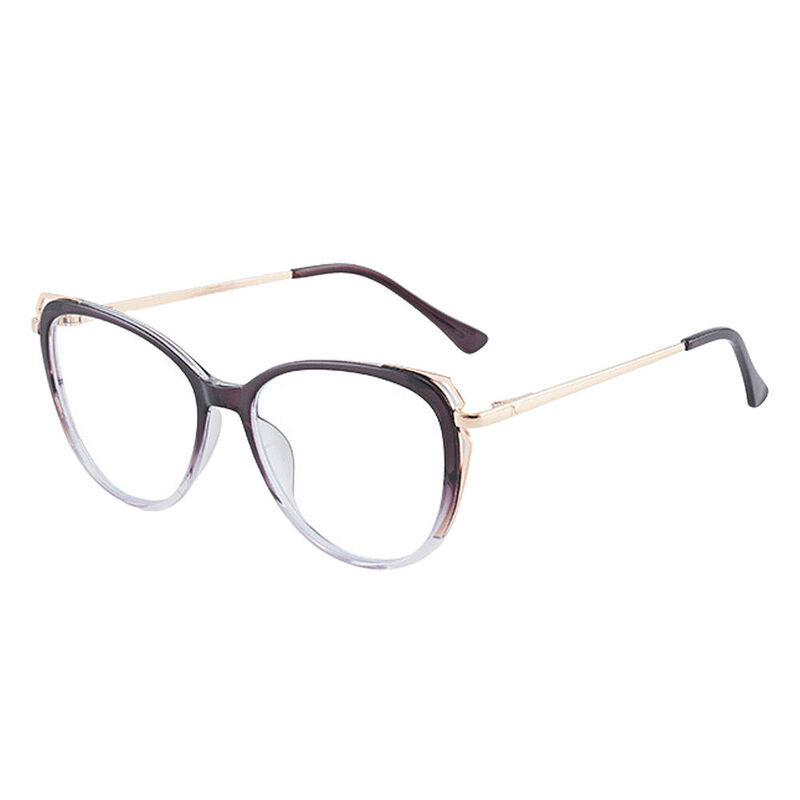 Crystal Cat Eye Purple Glasses
