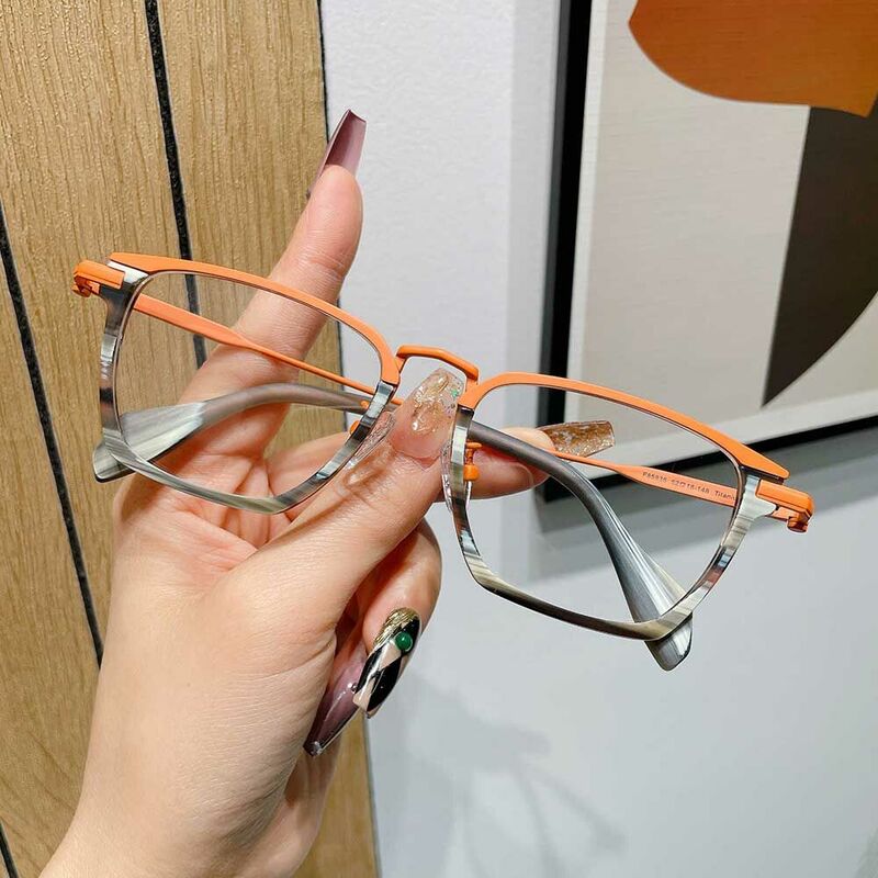Archibald Rechteckige Graue Brille