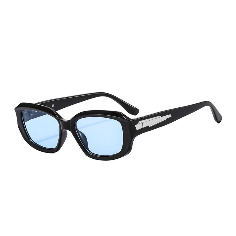 Michael Oval Black Blue Sunglasses