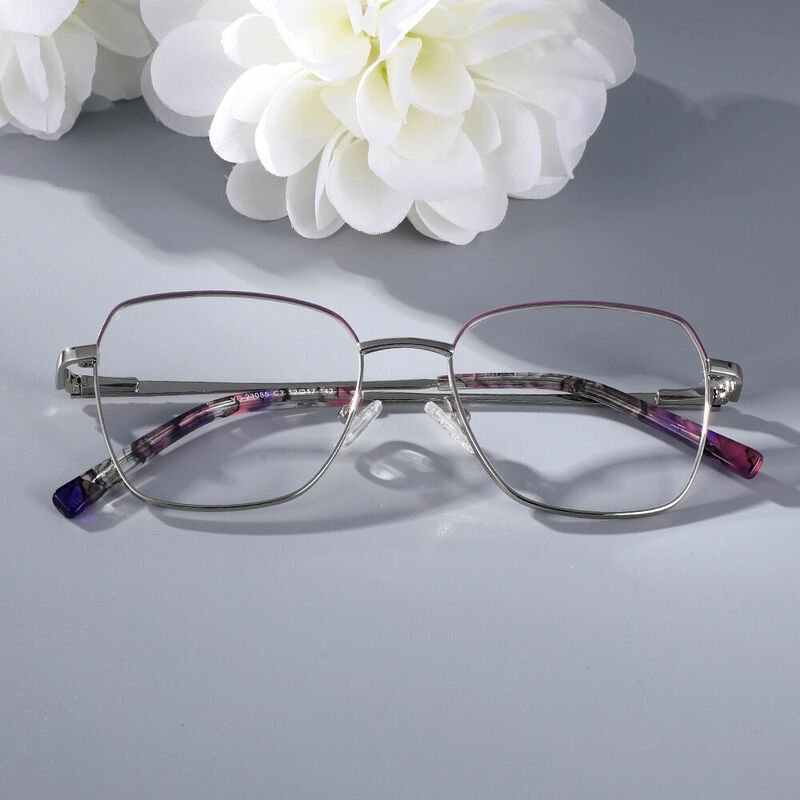 Eve Geometric Purple Glasses