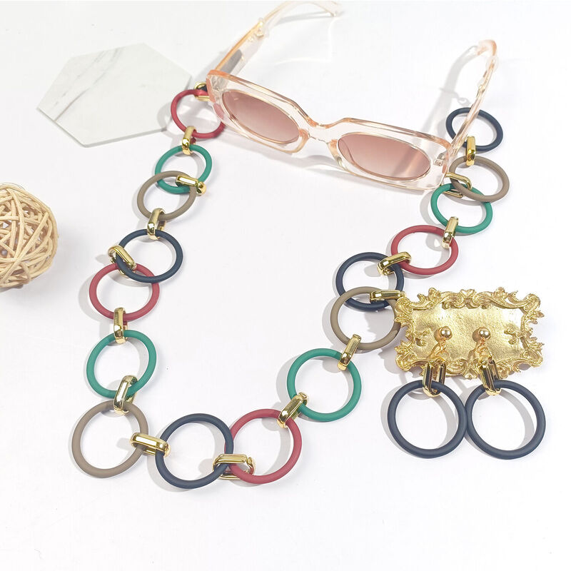 Isabel Trendy Acrylic Metal Green Glasses Chain