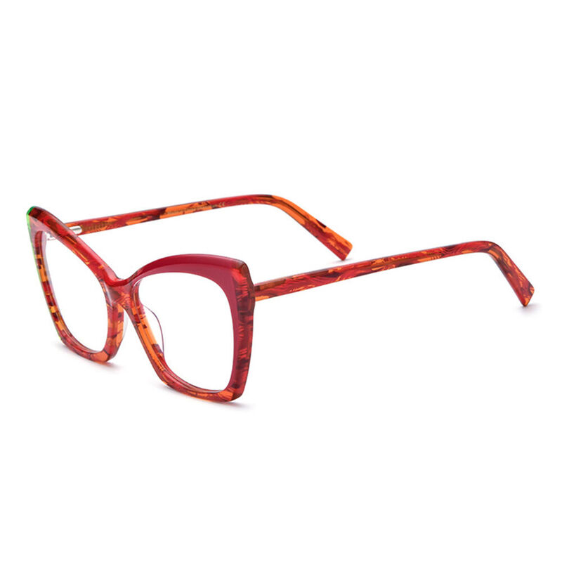 Jeanna Cat Eye Red Glasses