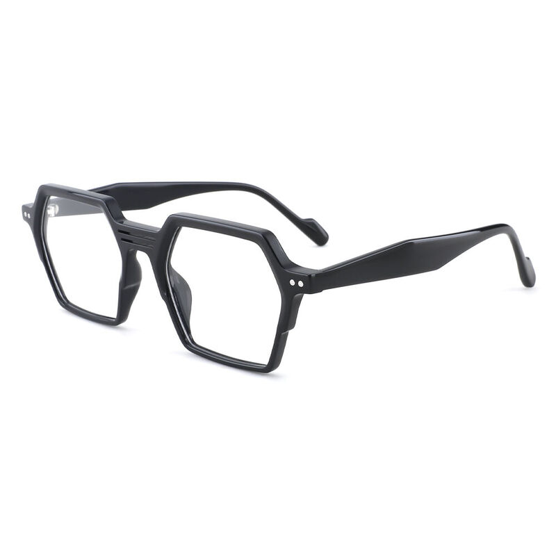 Reddy Geometric Black Glasses - Aoolia.com