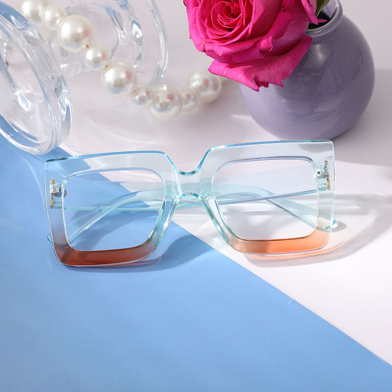 Quie Square Blue Glasses - Aoolia.com