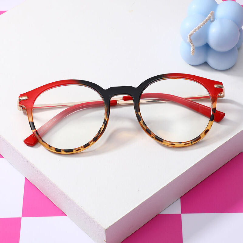 Aaro Round Red Glasses