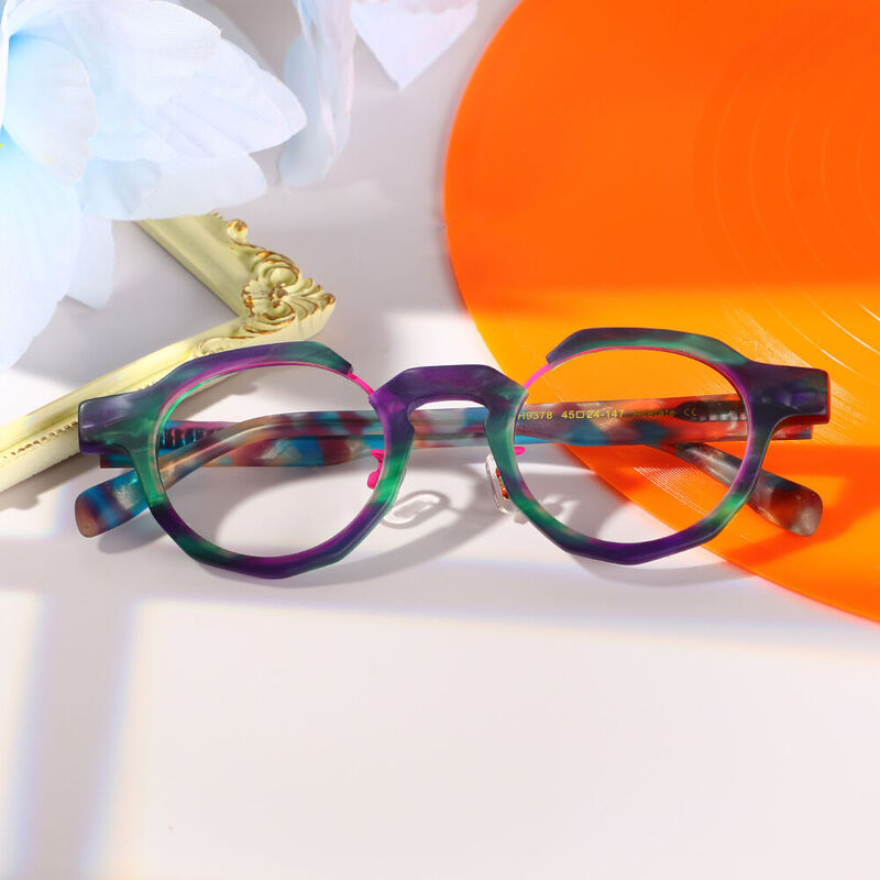 Juliet Geometric Green Glasses