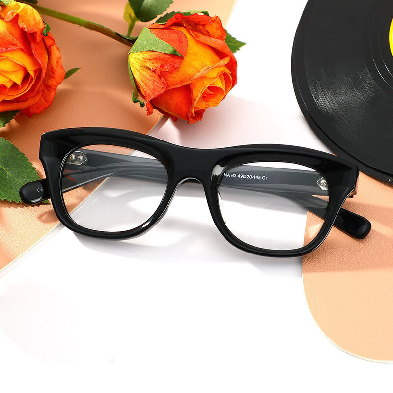 Raleign Square Black Glasses