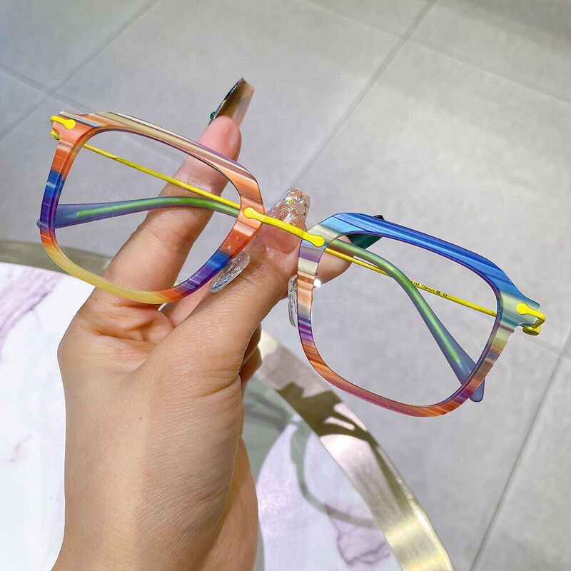 Zechariah Quadratische Lila Brille