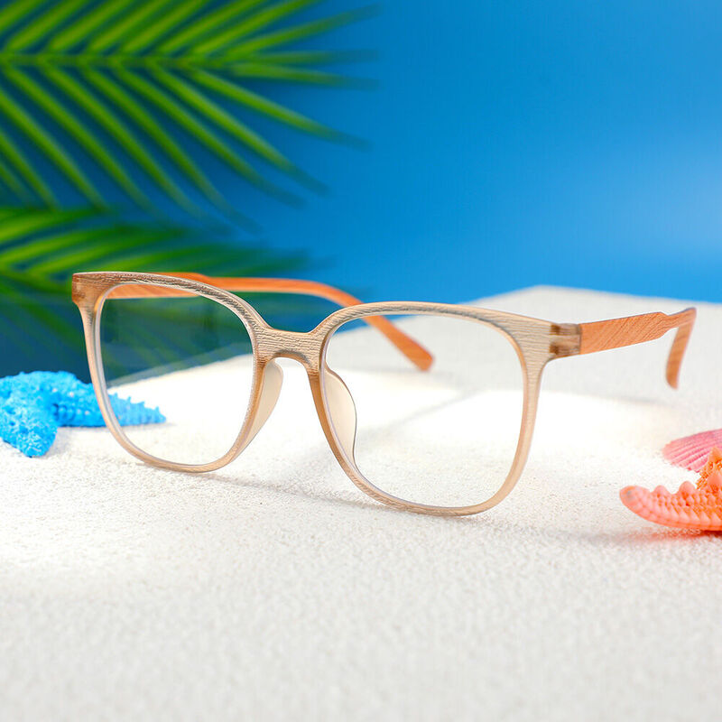 Candice Quadratische Champagne Brille