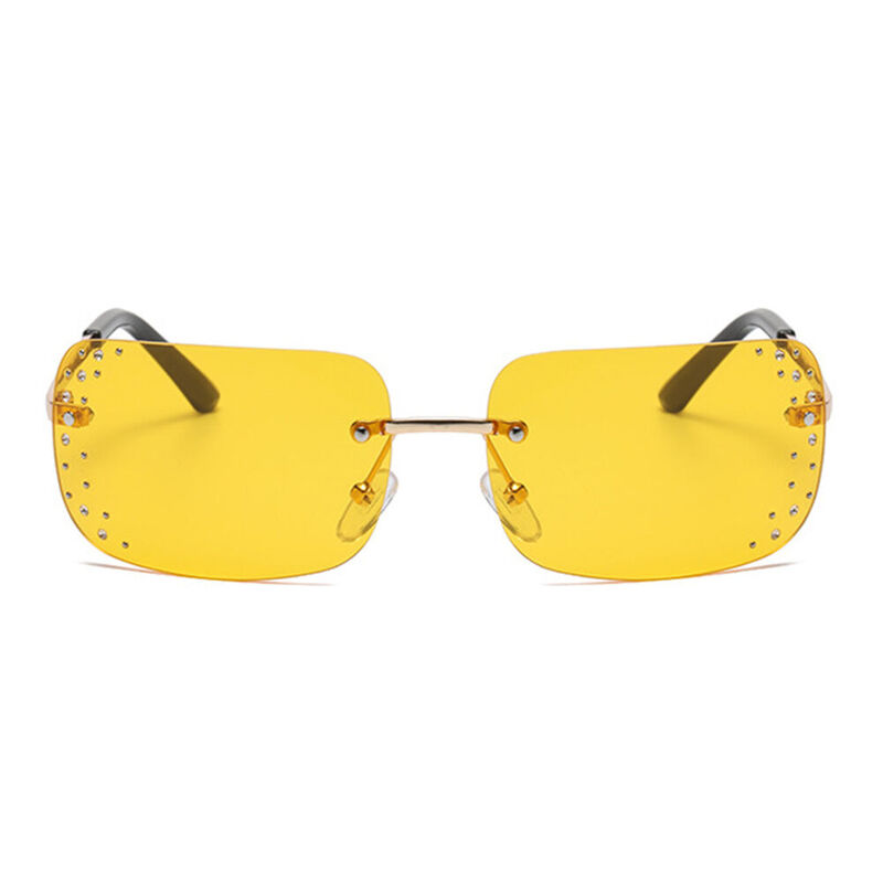 Marcie Rectangle Yellow Sunglasses