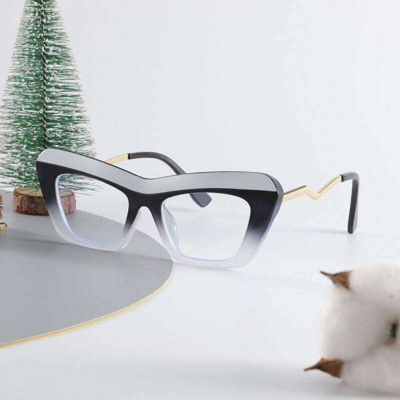 Rashid Cat Eye Black Glasses
