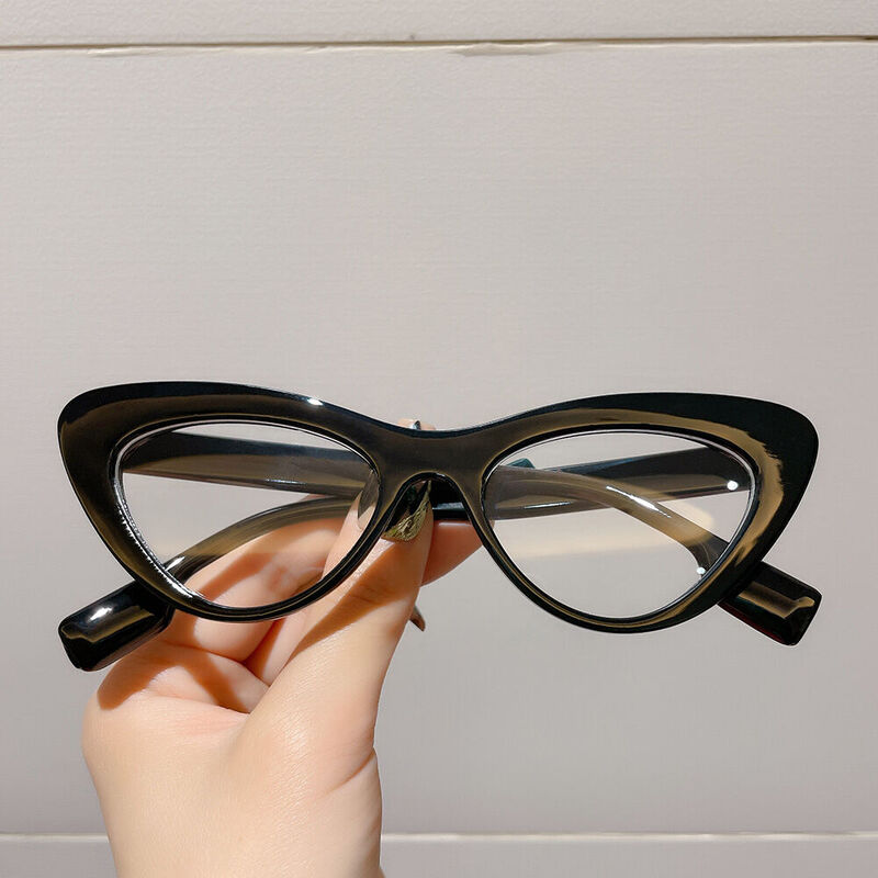 Emma Cat Eye Black Glasses