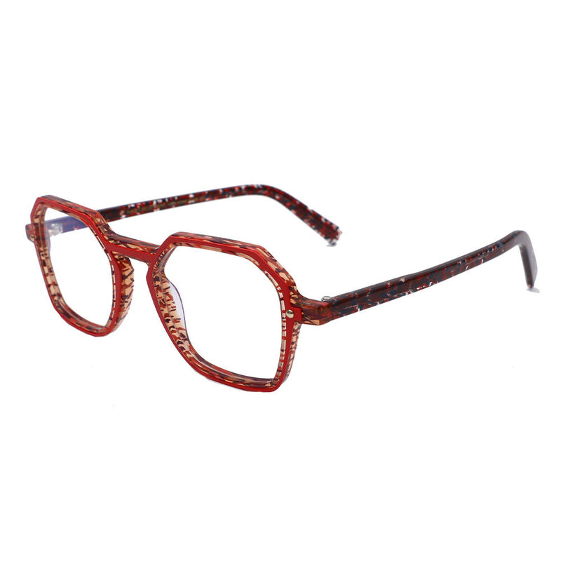 Richar Geometric Red Glasses