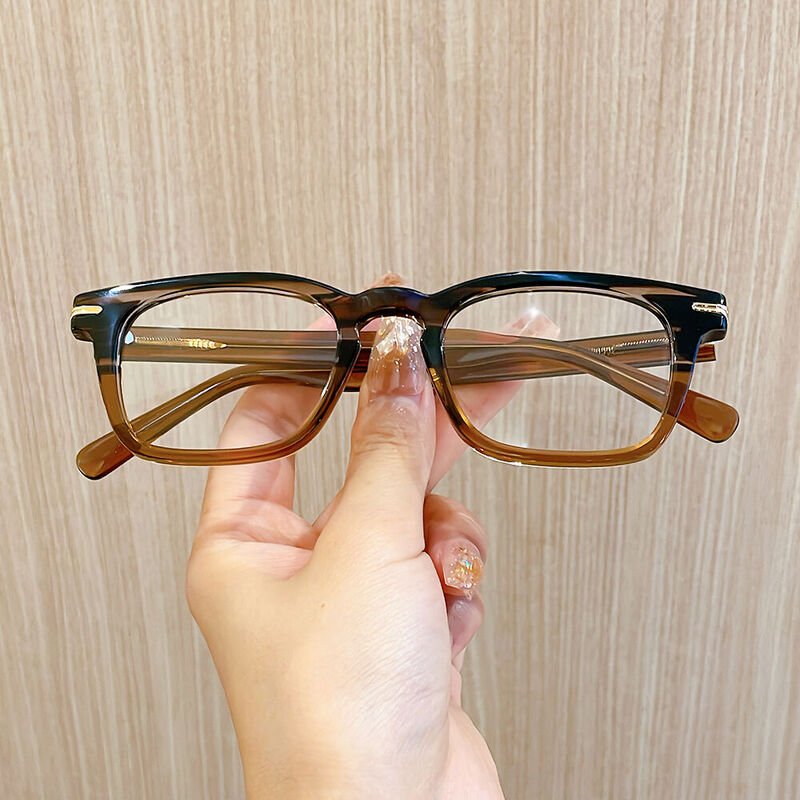 Montgome Square Orange Glasses