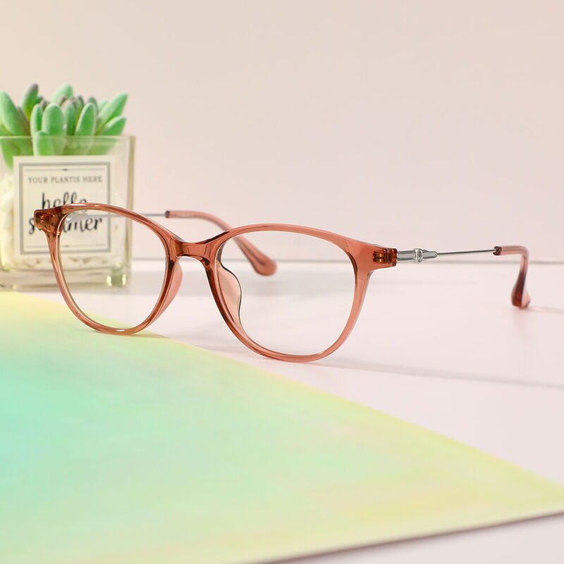 Chaucer Oval Brown Glasses