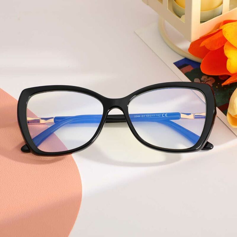 Dinah Cat Eye Black Glasses