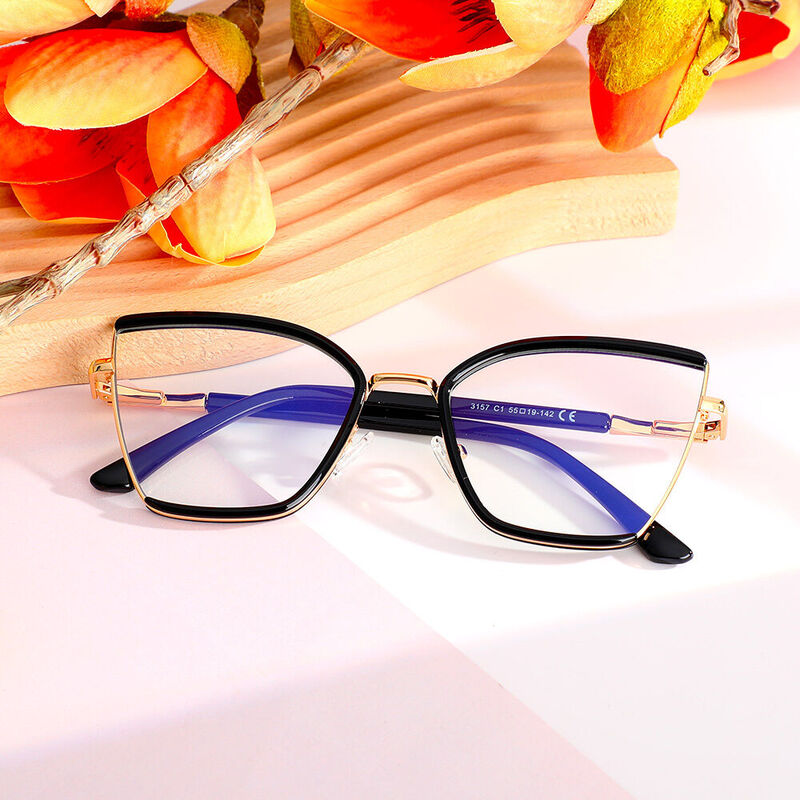 Gail Cat Eye Black Glasses