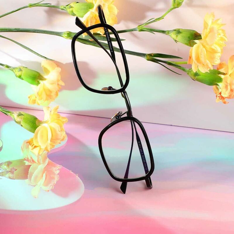 Moore Rectangle Black Glasses