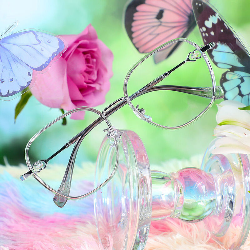 Deirdre Geometrische Graue Brille