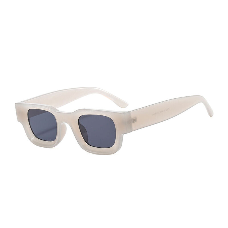 Croquet Rectangle White Sunglasses