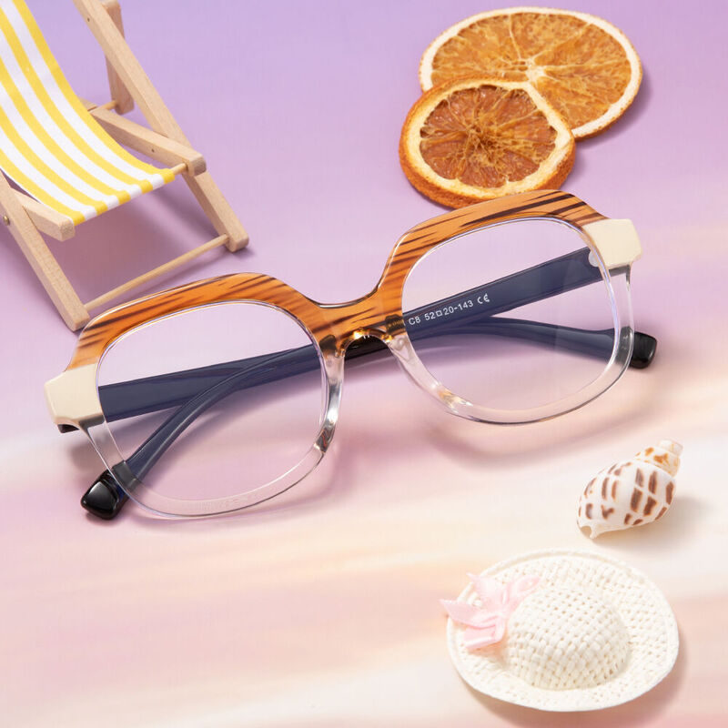 Gemma Geometric Clear Glasses